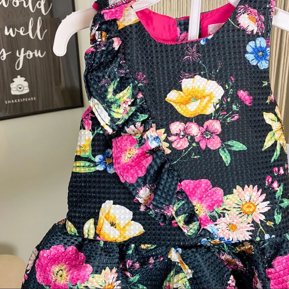 Tahari Baby NWT 2 Piece Floral Tulle Lined Sleeveless Dress Size 18 Month - Picture 3 of 14